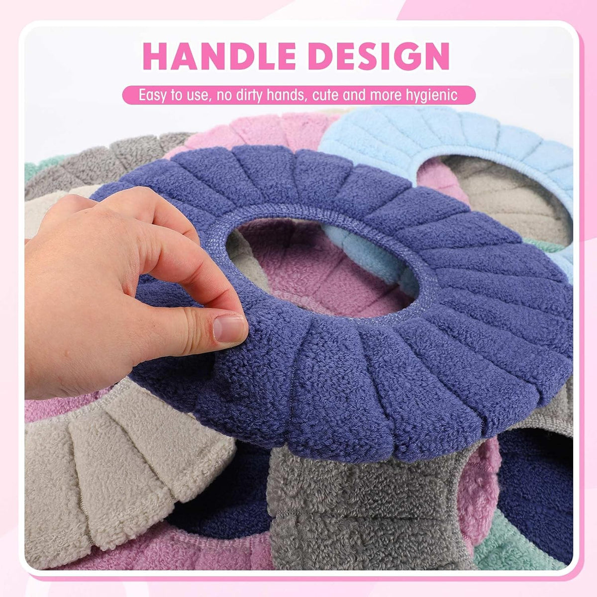 Tegeme 12 Pcs 11.8'' Thicker Bathroom Toilet Seat Cover Pads Bulk,Colorful