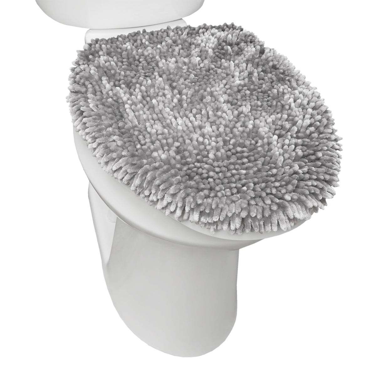 Town & Country Basics Chenille Toilet Lid Cover, Plush Soft Washable, Blue