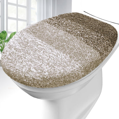 OLANLY Soft Microfiber Bathroom Toilet Lid Cover, 17.5x15, Gray