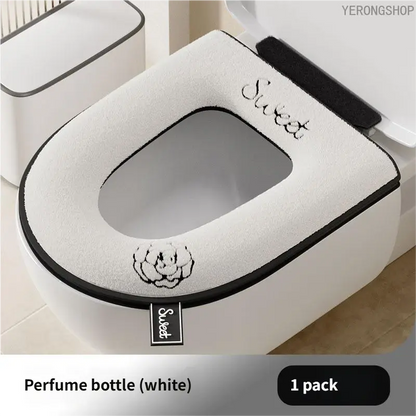 Chic Zipper Toilet Seat Cushion, Waterproof All Season Universal Toilet Pad, Soft Comfortable Household Bathroom Accessories, Easy Install & Washable Toilet Seat Cover, Practical Home Supplies for Daily Bathroom Use