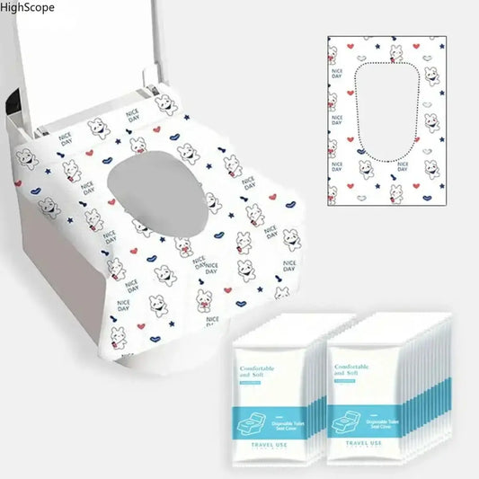 30Pcs Disposable Toilet Seat Covers, Cute Rabbit Heart Portable Toilet Seat Protectors for Travel Public Restrooms