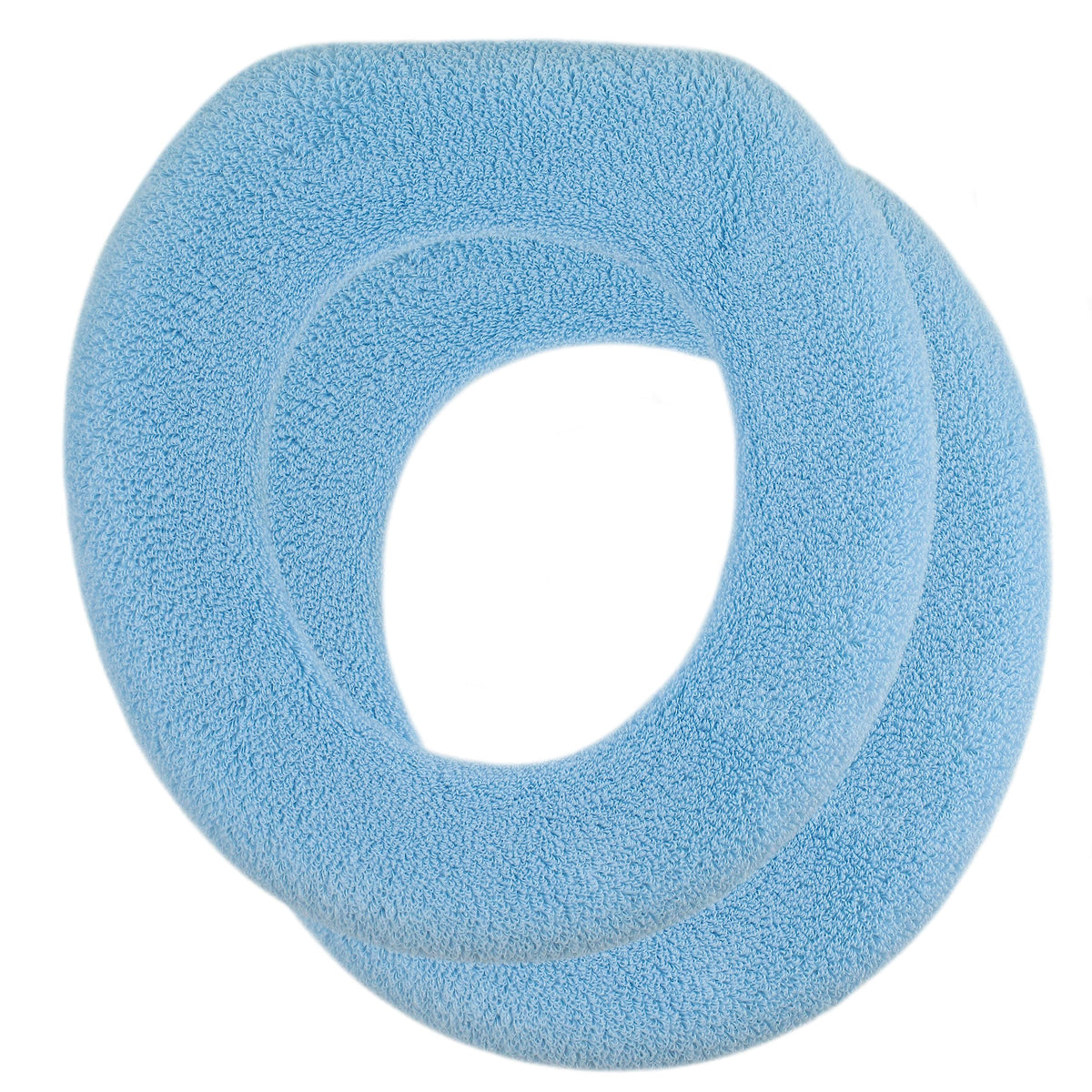 Soft Toilet Seat Cover - Plush, Thick Fabric Toilet Seat Warmer for Round & Elongated 14x18" Toilet Seats - Reusable, Machine-Washable, Easy-Install - Gift-Ready Packaging - Infinity Blue