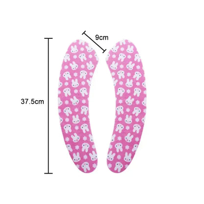Silicone World 1 Pair Reusable Warm Toilet Seat Filling Washable Bathroom Mat Seat Cover Thick Cartoon Sticky Toilet Cushion