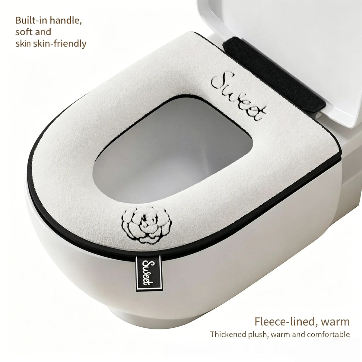 Chic Zipper Toilet Seat Cushion, Waterproof All Season Universal Toilet Pad, Soft Comfortable Household Bathroom Accessories, Easy Install & Washable Toilet Seat Cover, Practical Home Supplies for Daily Bathroom Use