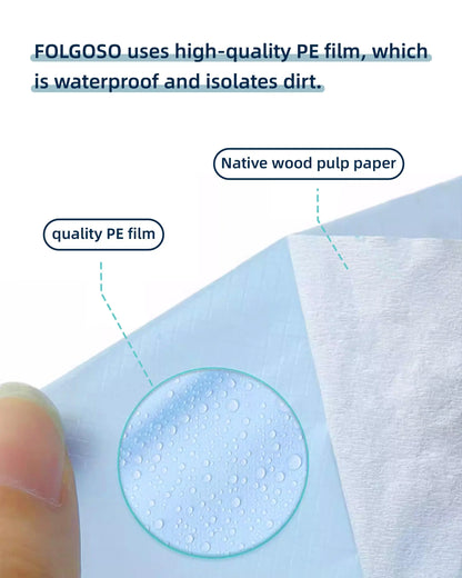 50-Pack Single-Use Toilet Seat Covers, 25x24in Extra Large Hygienic PE Material Disposable Toilet Seat Shields, Individually Wrapped Lightweight Bathroom Accessory for Adults, Home Goods Travel Essential
