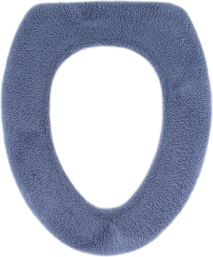 Soft Toilet Seat Cover - Plush, Thick Fabric Toilet Seat Warmer for Round & Elongated 14x18" Toilet Seats - Reusable, Machine-Washable, Easy-Install - Gift-Ready Packaging - Infinity Blue