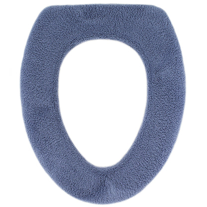 Soft Toilet Seat Cover - Plush, Thick Fabric Toilet Seat Warmer for Round & Elongated 14x18" Toilet Seats - Reusable, Machine-Washable, Easy-Install - Gift-Ready Packaging - Infinity Blue