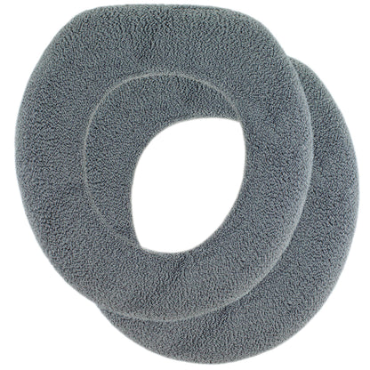 Soft Toilet Seat Cover - Plush, Thick Fabric Toilet Seat Warmer for Round & Elongated 14x18" Toilet Seats - Reusable, Machine-Washable, Easy-Install - Gift-Ready Packaging - Infinity Blue