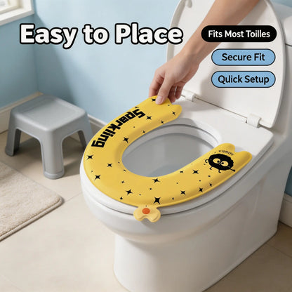Waterproof Toilet Seat Cover, No Flush Needed, Warm Scented, Year-Round Adhesive Pad, Home Use, Toilet Seat Covers For Bathroom, Comfortable and Convenient