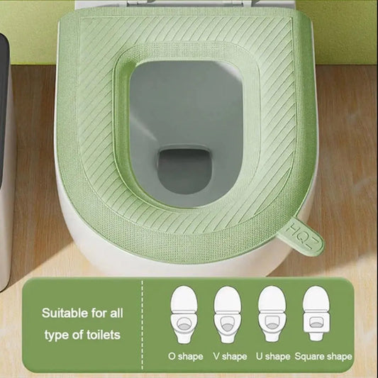 Waterproof Toilet Seat Cushion, 2024 New Cover Pads, Reusable EVA Padded Seat, Washable for Home Hotel (Pink+Gray)