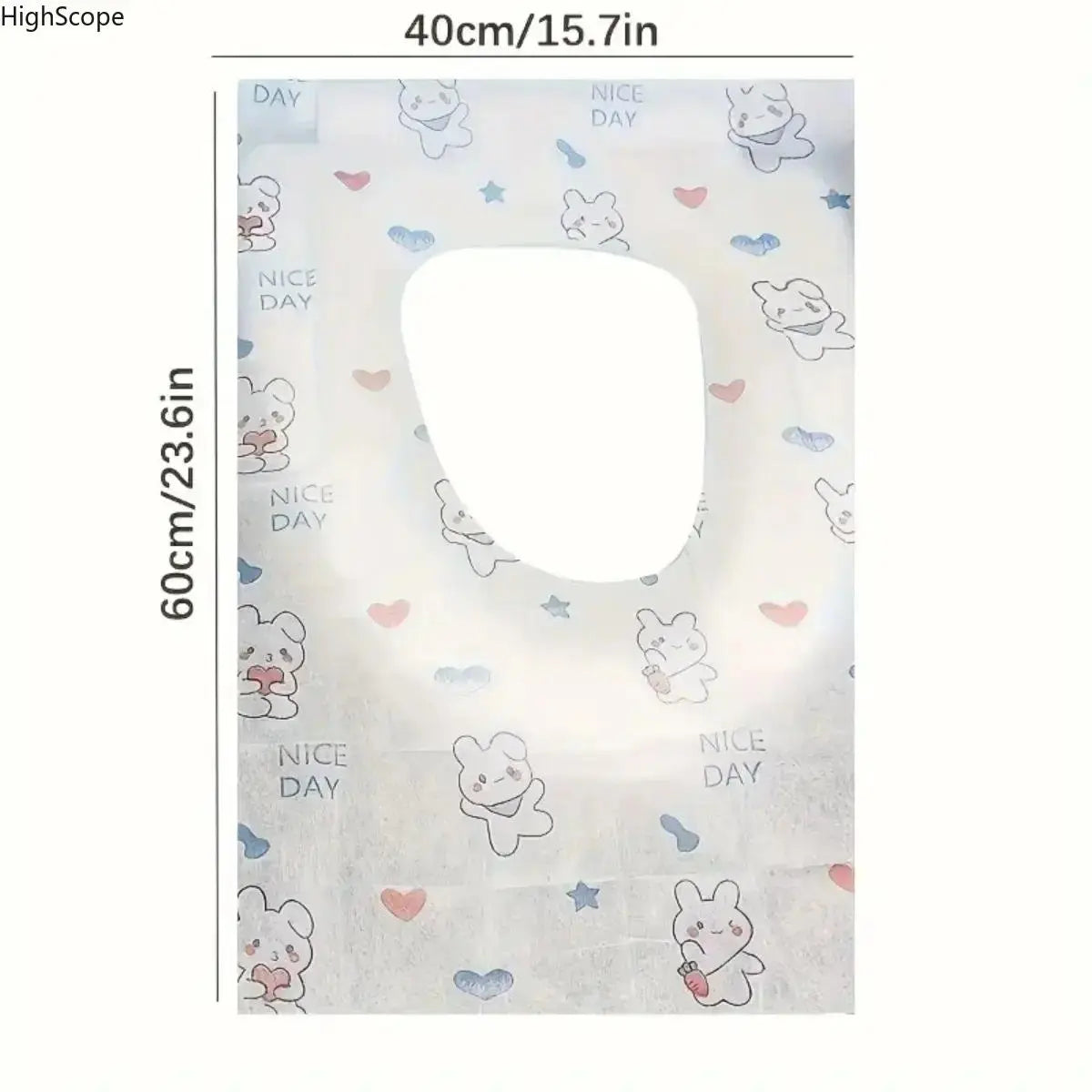 30Pcs Disposable Toilet Seat Covers, Cute Rabbit Heart Portable Toilet Seat Protectors for Travel Public Restrooms