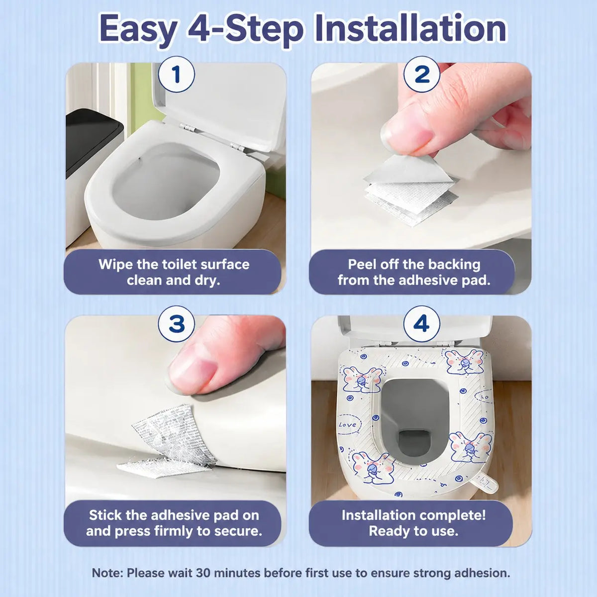 3-Pack Universal Toilet Seat Cushion, Soft Eva Padded, Waterproof, Easy Clean, Fits Most O/v/u Shape Toilets, Bathroom Seat Pad, Toilet Seat Covers for Bathroom