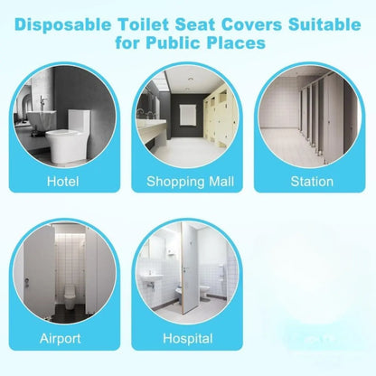 30 Packs Tear-Free Toilet Seat Covers Disposable for Adults and Kids, 16x24 Inch Waterproof Non-Slip Disposable Toilet Seat Cover for Travel, Public Toilet, Outdoors (Individual Package)