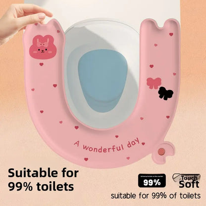 New Fragrance Toilet Seat Pad, All-Seasons Universal Fit, Home Use Sticky Waterproof No-Wash Toilet Cover, Convenient and Hygienic